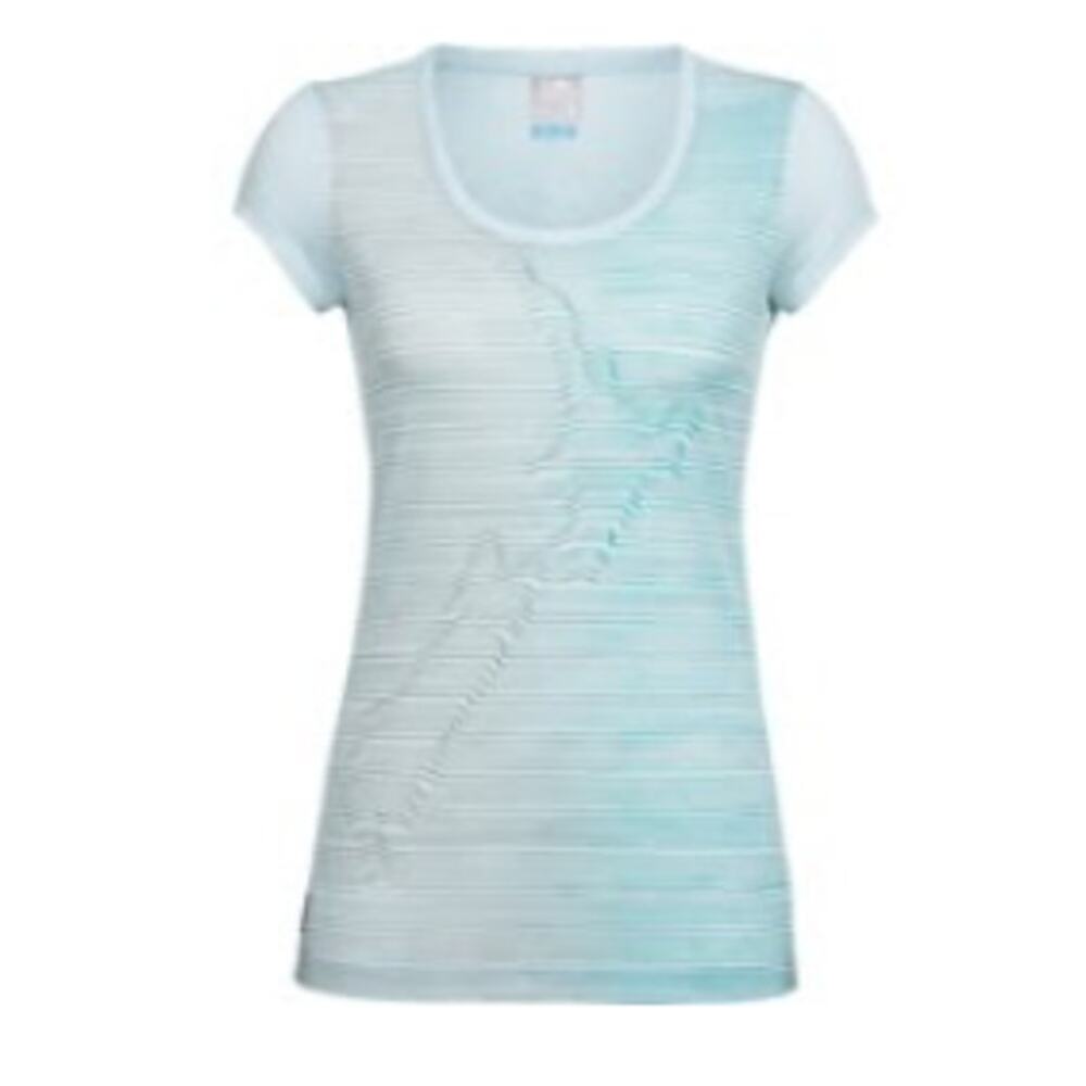 Icebreaker Women's Merino Wool Sphere Cool Relief Scoop Neck Top- XL Dew Heather